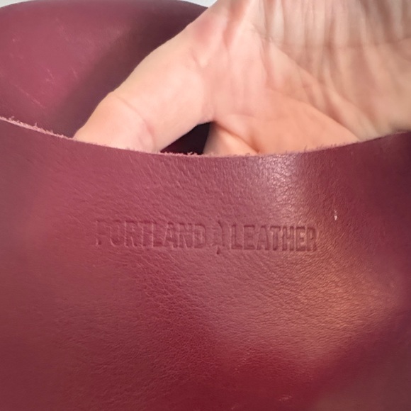 Portland Leather Round Burgundy Leather Crossbody Bag - Picture 2 of 7